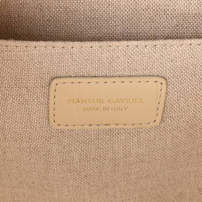 Mansur Gavriel Calfskin Crocodile Embossed Circle Crossbody Bag Dune 6 of 9