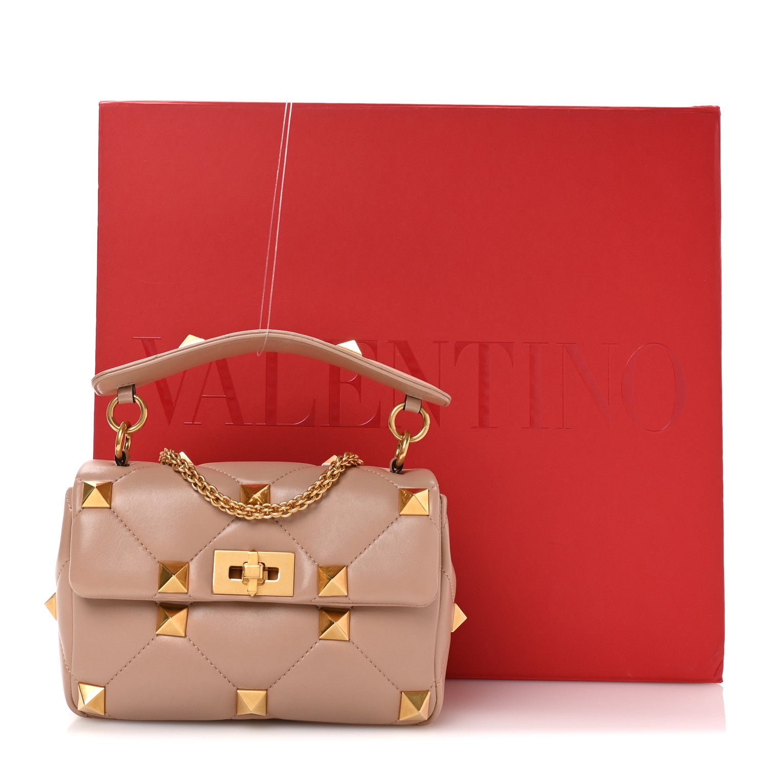 Valentino Garavani Nappa Medium Roman Stud Shoulder Bag Rose Cannelle 10 of 11