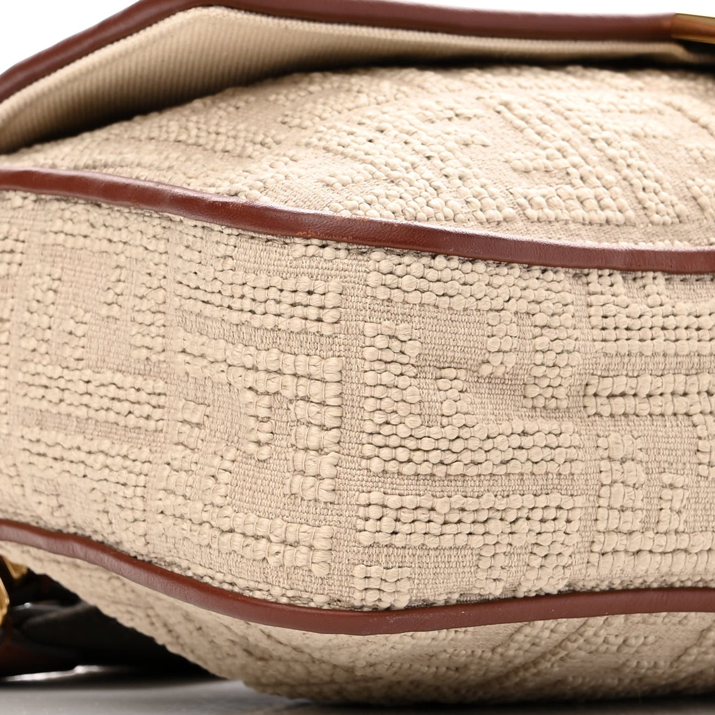 Sardinian Jacquard Vitello King FF 1974 Embroidered Baguette Corda Praline