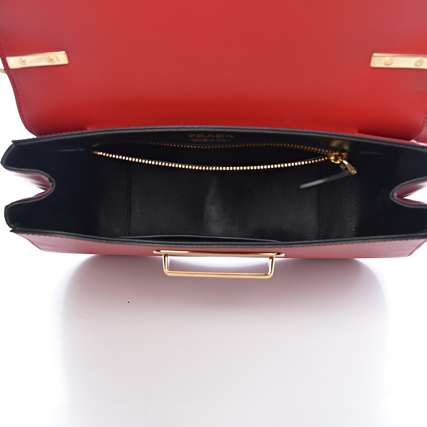 Prada Saffiano Lux Large Sidione Top Handle Bag Fuoco 5 of 10