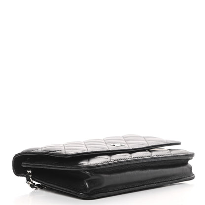 Chanel Lambskin Quilted Wallet On Chain WOC Black 4 of 17