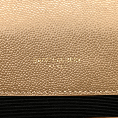 Saint Laurent Grain De Poudre Textured Mixed Matelasse Medium Triquilt Monogram Satchel Dark Latte 6 of 10