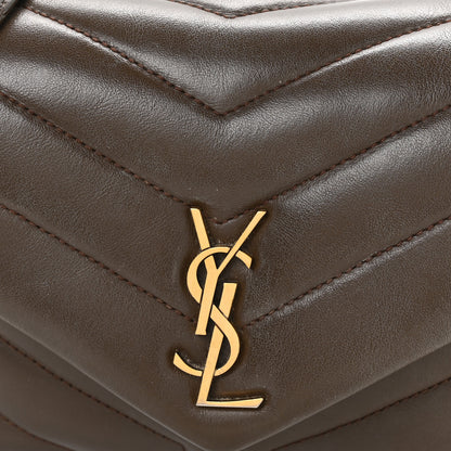 Saint Laurent Calfskin Y Quilted Monogram Toy Loulou Crossbody Bag Soil Brown 8 of 12