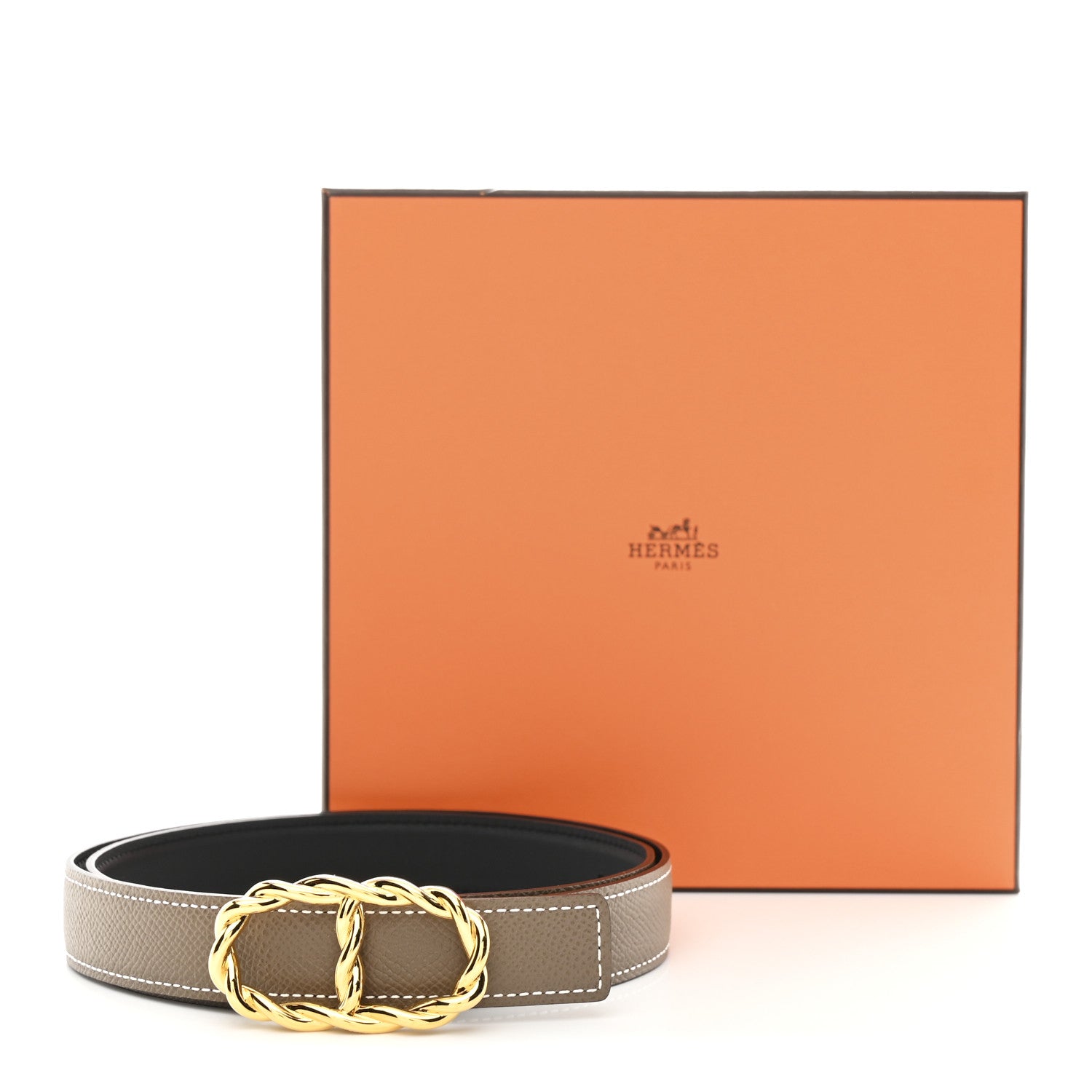 ◇◇【最終値下げ】310my24◇モール織 ベルベット オリエント 袋帯◇美品 Hermes Swift Epsom 24mm Maillon Torsade Belt 80 Etoupe Black