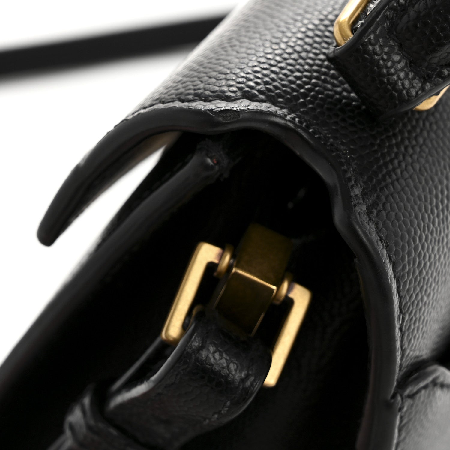 Saint Laurent Grain de Poudre Mini Classic Monogram Cassandra Top Handle Black 13 of 13