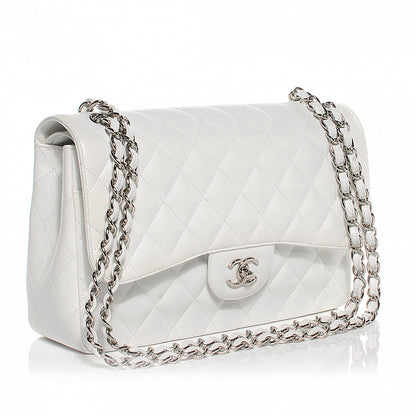 Chanel Caviar Jumbo Double Flap White 11 of 12