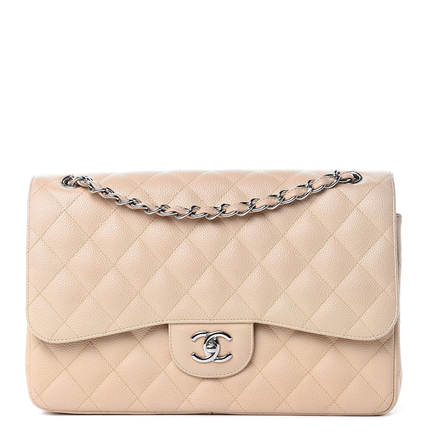 Chanel Caviar Quilted Jumbo Double Flap Beige Clair 1 of 20