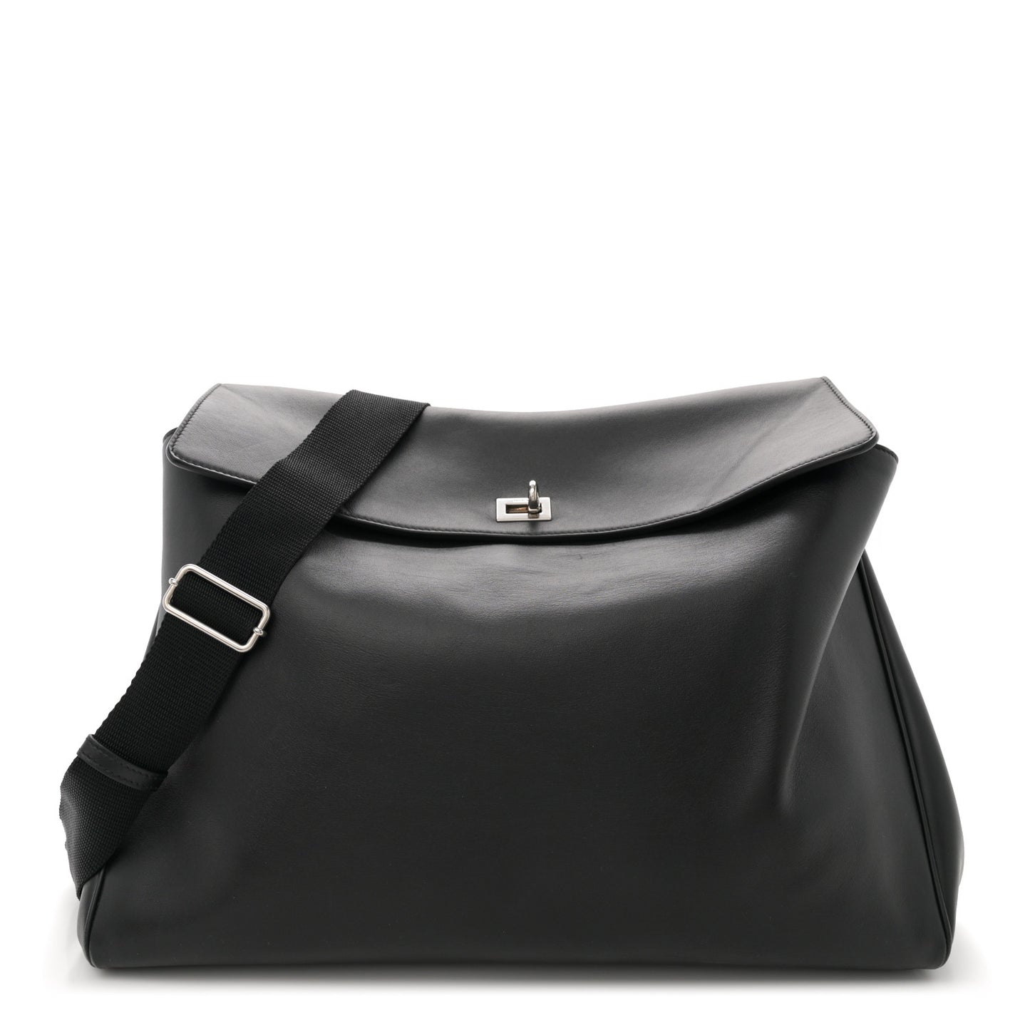 Smooth Calfskin Rodeo Mens Messenger Bag Black