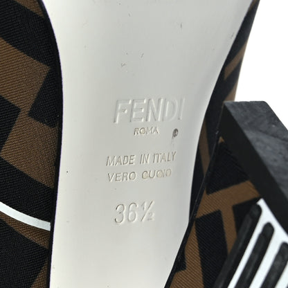 Fendi Lycra Film FF FFreedom Decollete Pumps 36.5 Tobacco Moro White 6 of 6
