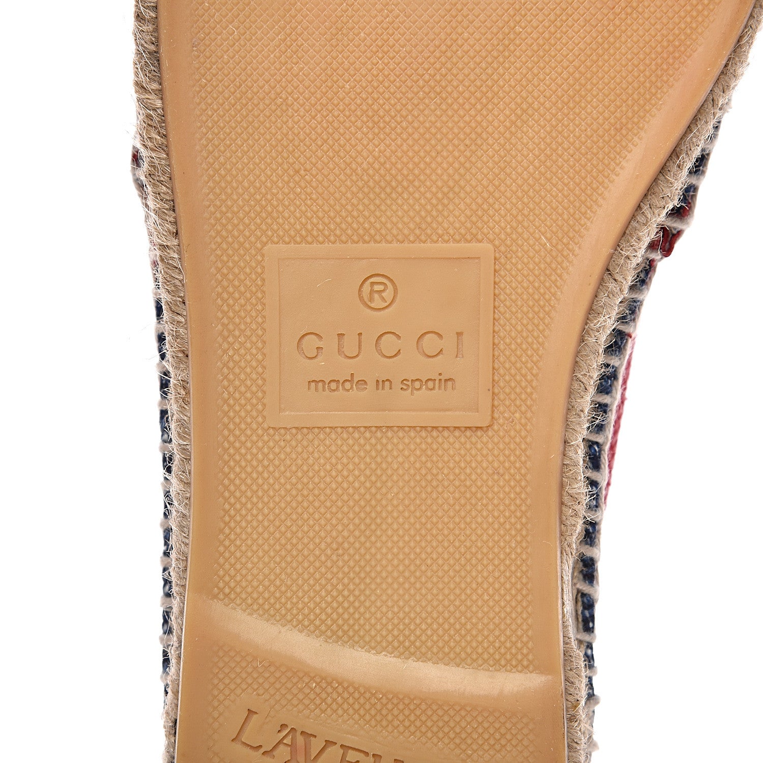 Gucci Canvas Sylvie Stripe Logo Womens Espadrilles 36 Mystic White Hibiscus Red Maritime 8 of 10