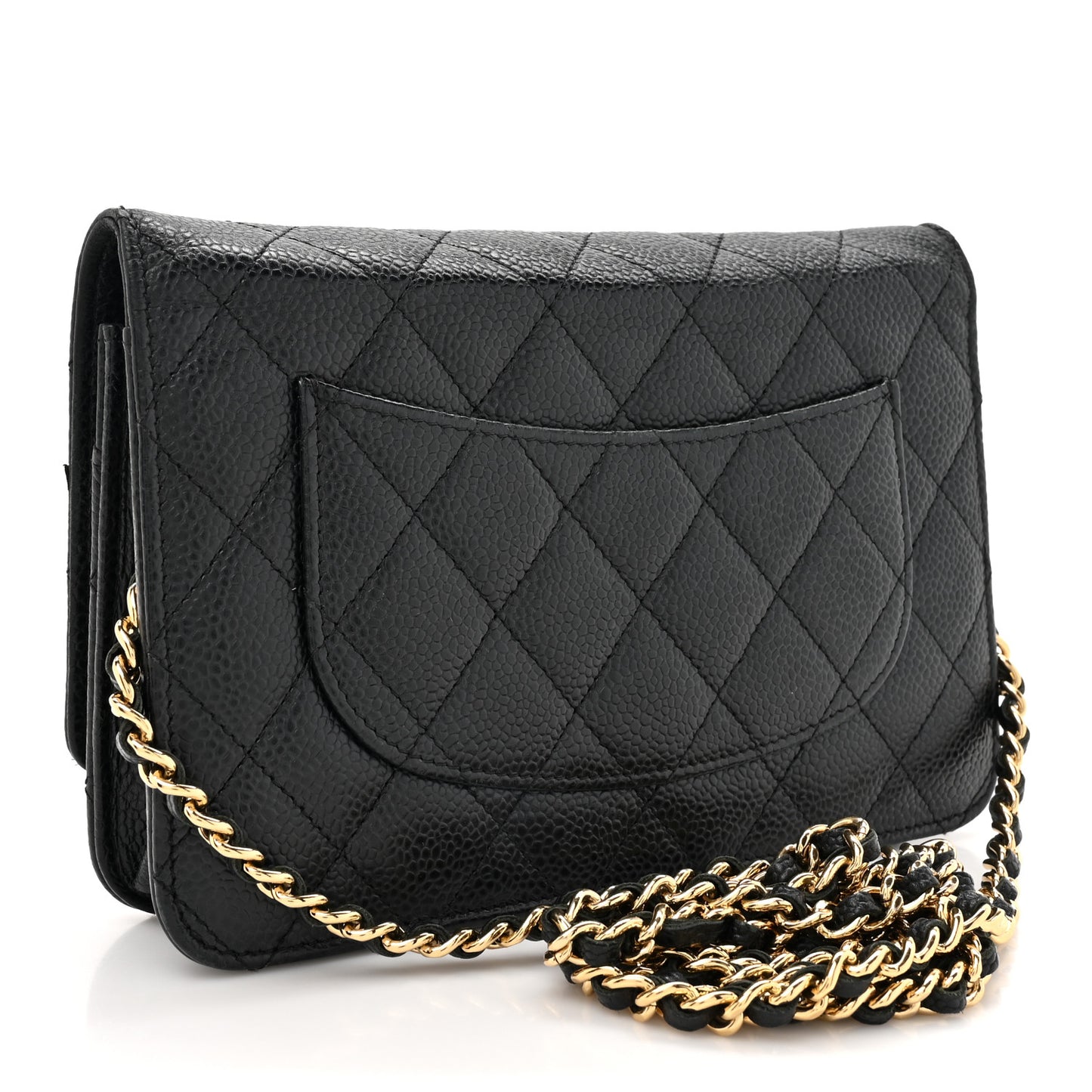Caviar Quilted Wallet On Chain WOC Black