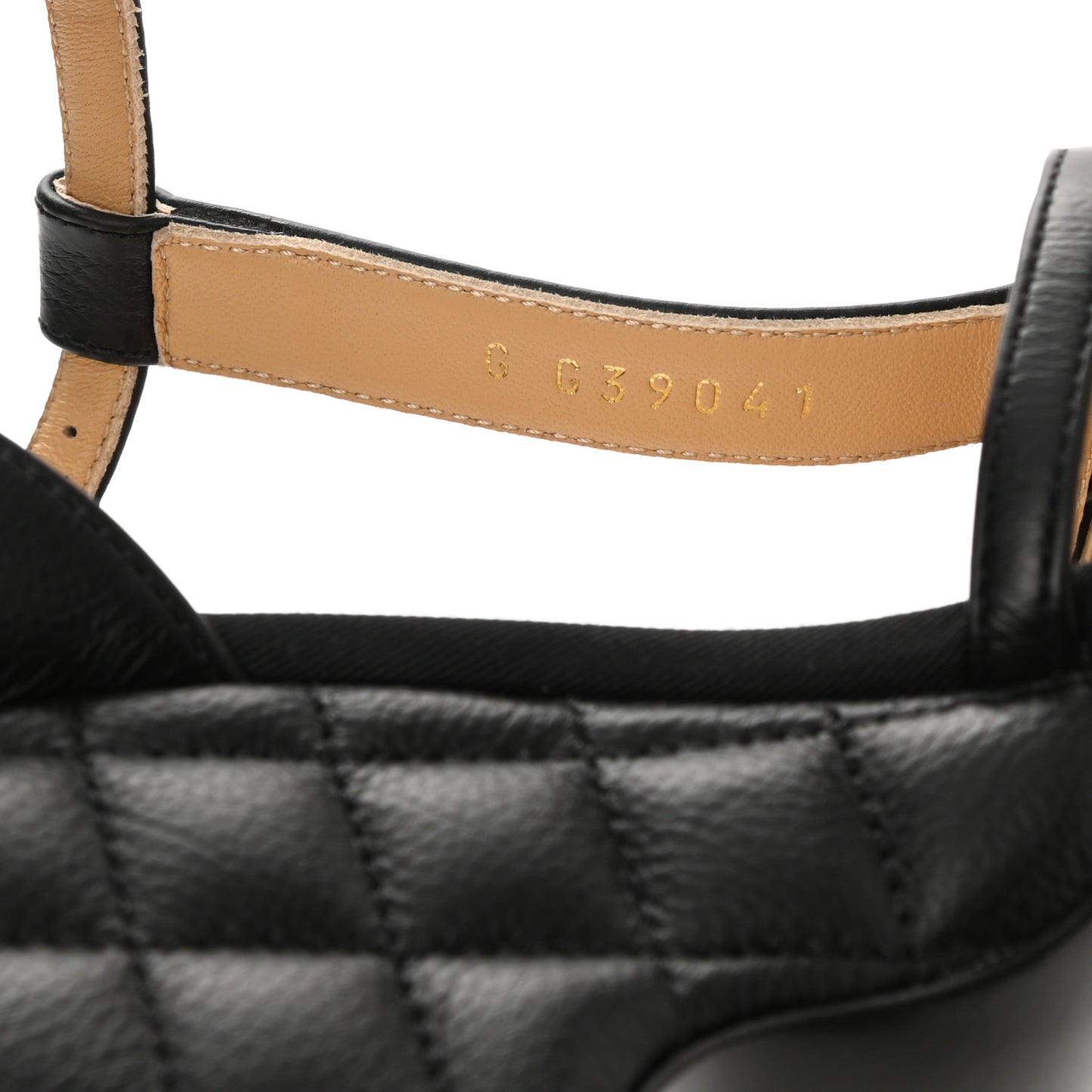 Grained Calfskin Quilted Wedge Sandals 37.5 Black