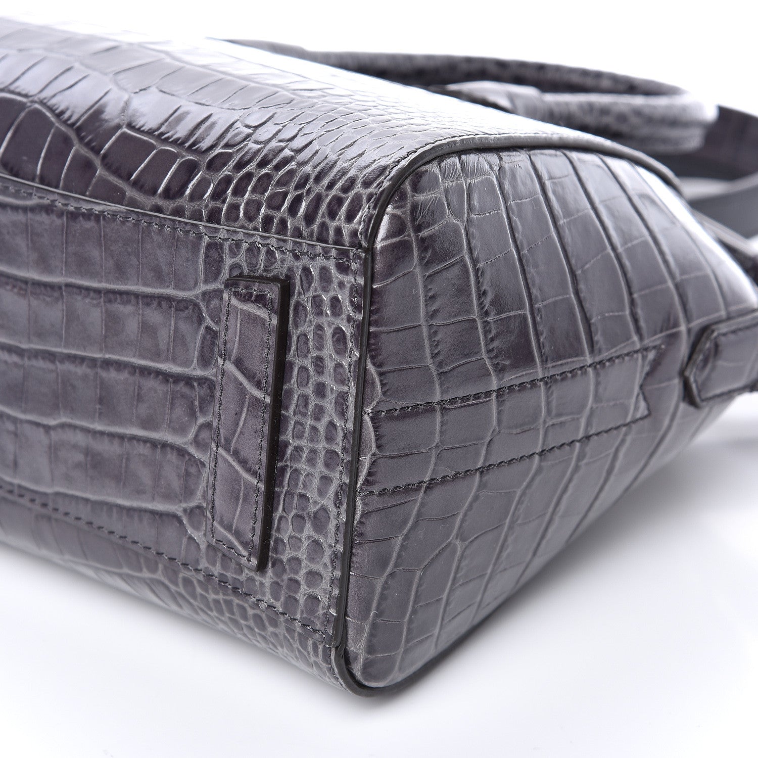 Givenchy Calfskin Crocodile Embossed Mini Antigona Storm Grey 9 of 10