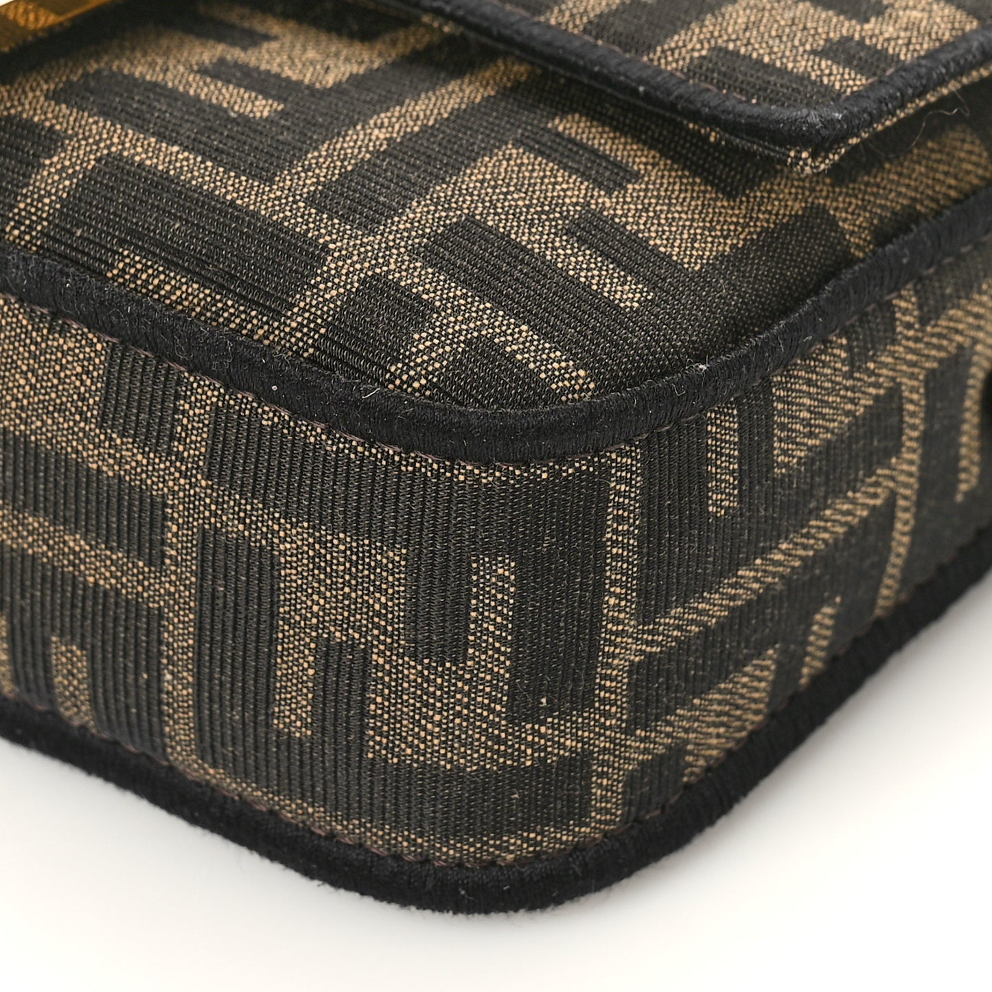 Fabric Jacquard FF 1974 Mini Baguette Tobacco Moro Black