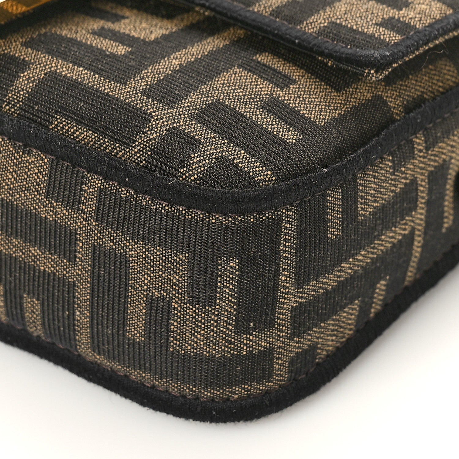 Fendi Fabric Jacquard FF 1974 Mini Baguette Tobacco Moro Black 8 of 8