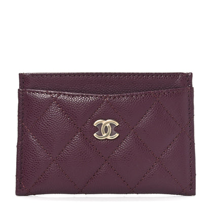 Chanel Caviar Quilted Card Holder Burgundy 1 of 9