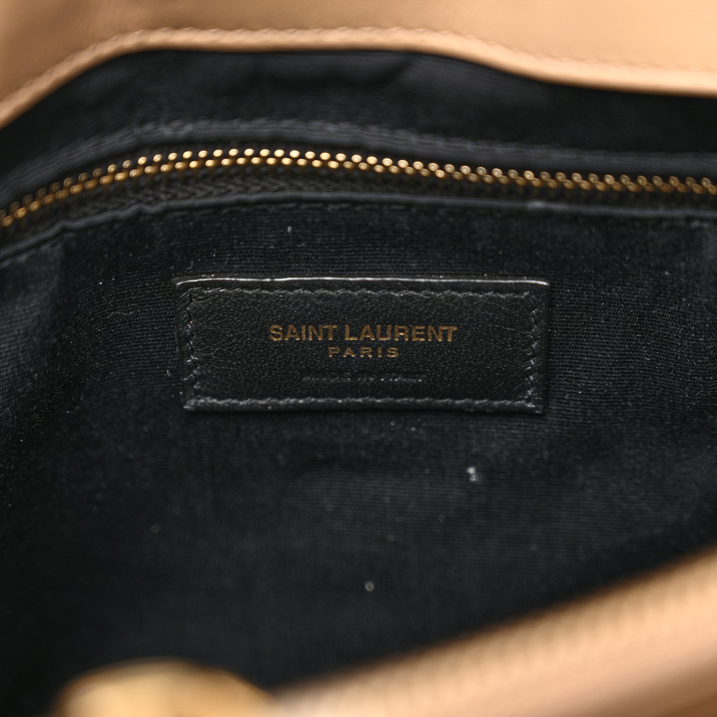 Calfskin Y Quilted Monogram Medium Loulou Chain Satchel Natural Tan