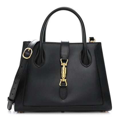 Gucci Boarded Plutone Calfskin Medium Jackie 1961 Tote Black 1 of 12