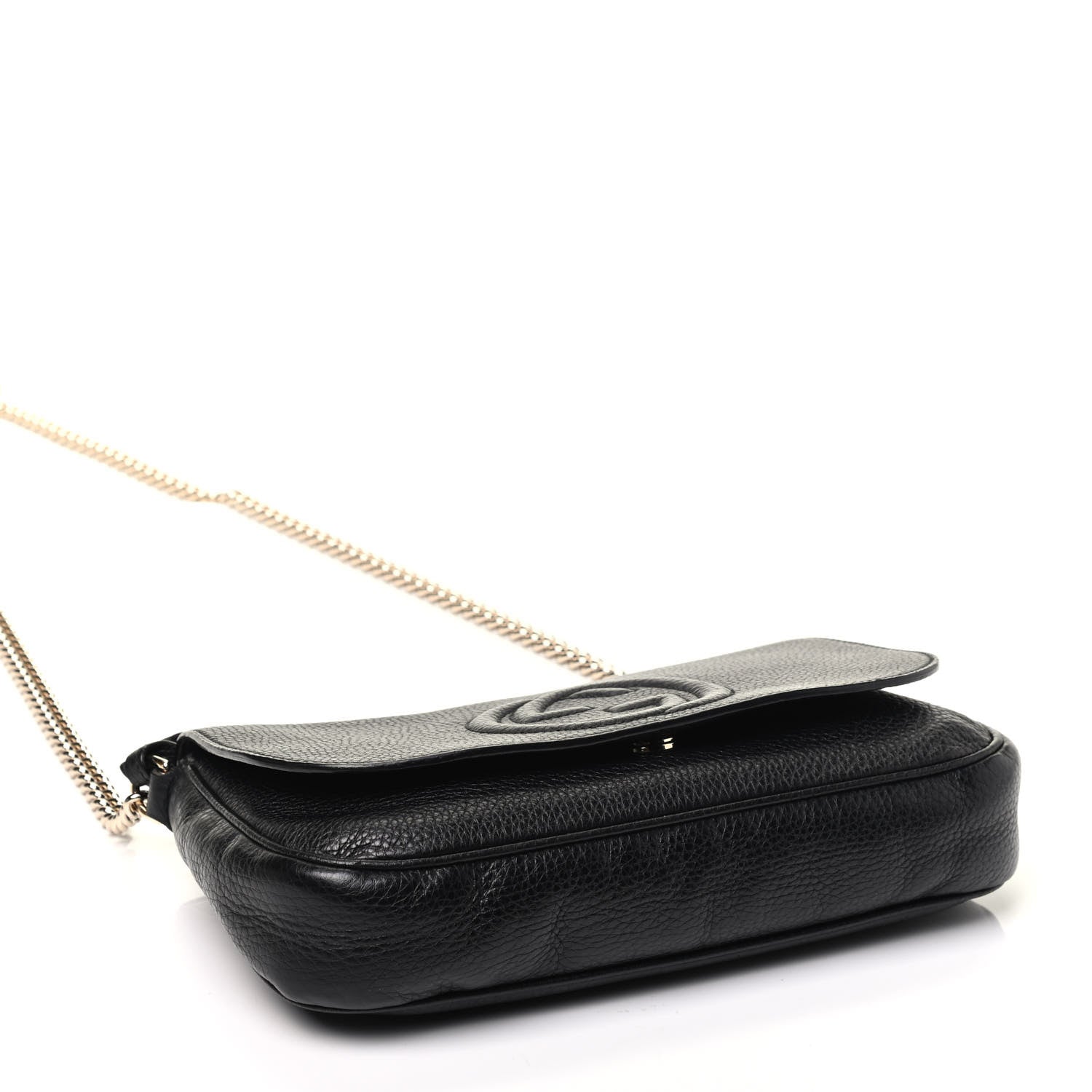 Gucci Pebbled Calfskin Medium Soho Flap Crossbody Black 3 of 8