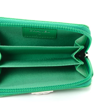 Chanel Caviar Quilted Boy Zip Around Coin Purse Wallet Green 5 of 8