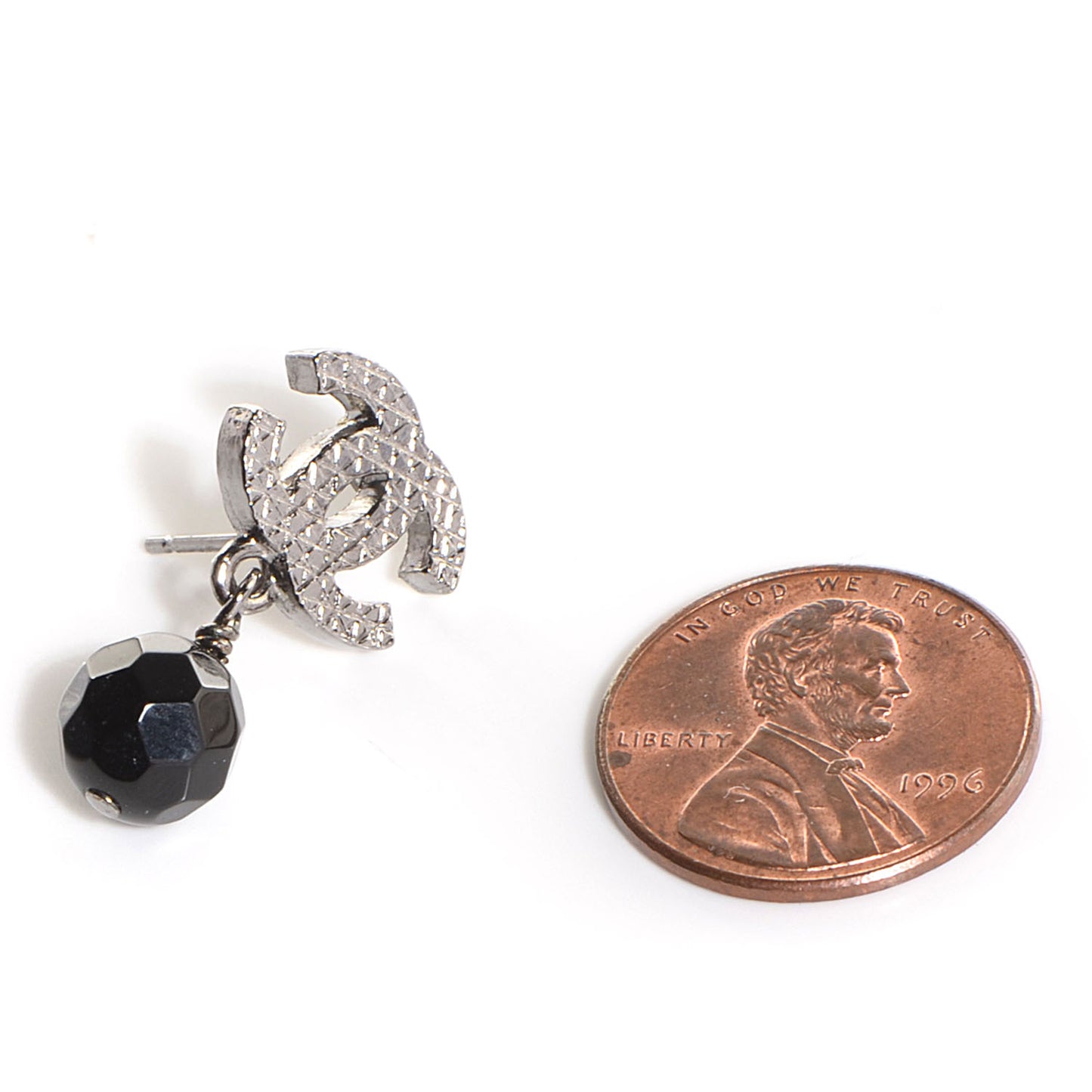 CC Bead Drop Earrings Black