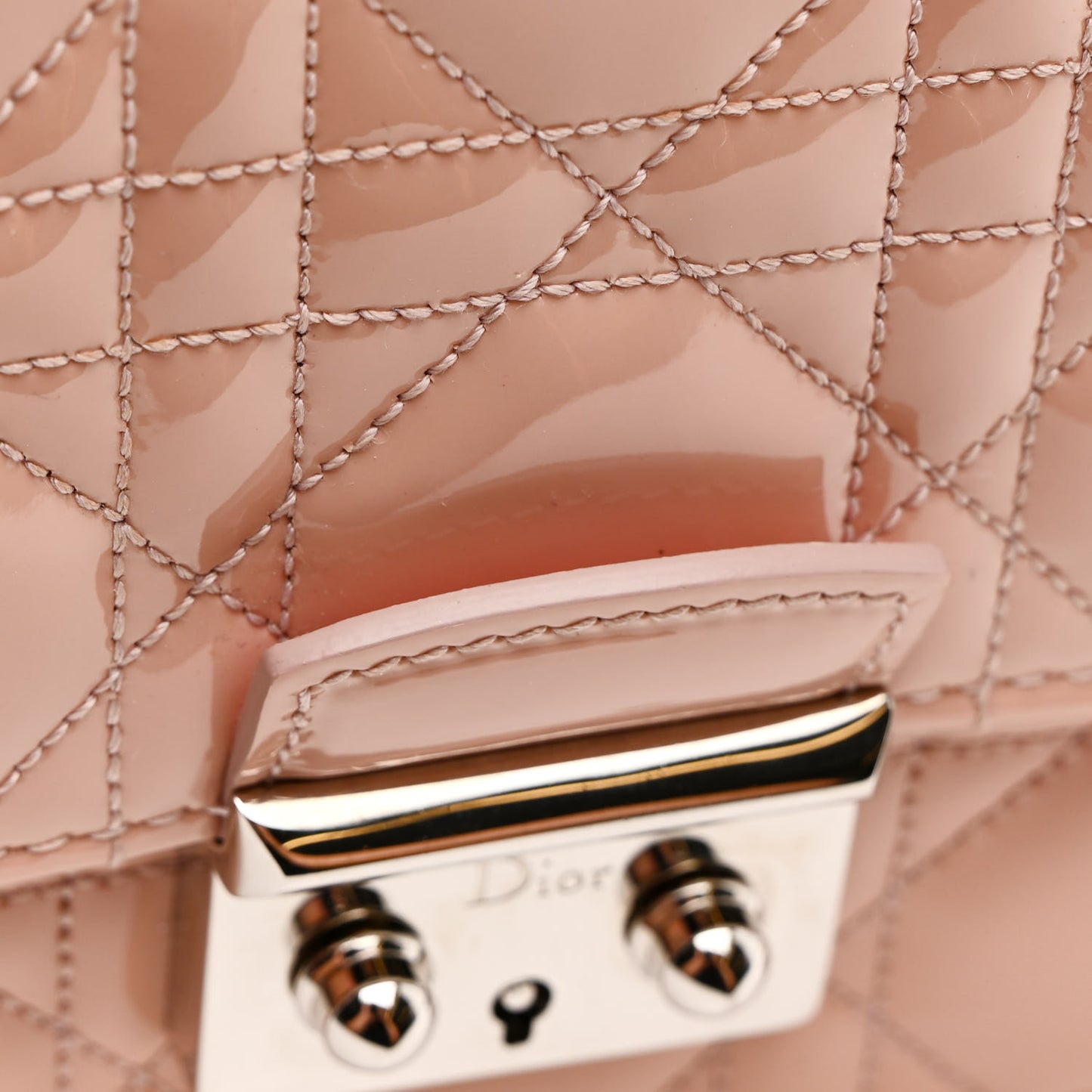 Patent Cannage Miss Dior Promenade Pouch Pink