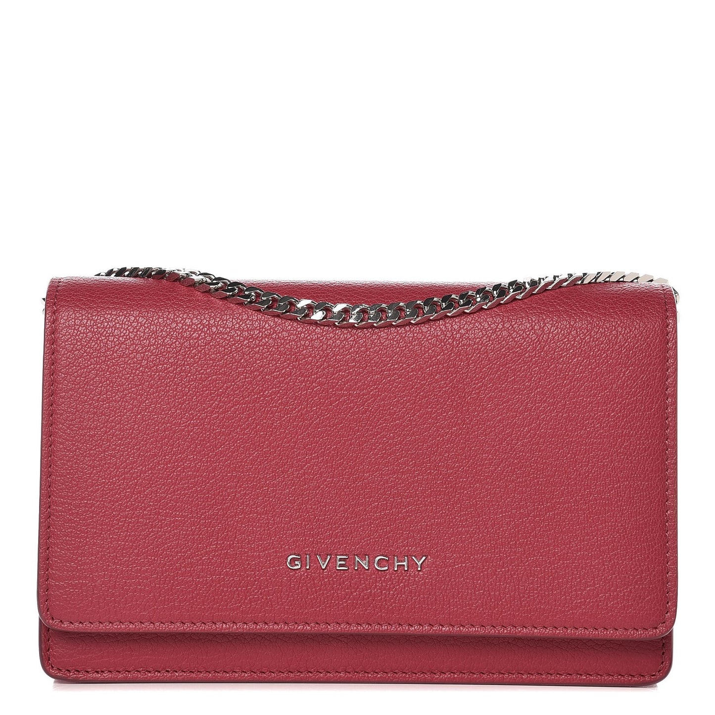 Sugar Goatskin Pandora Chain Wallet Fuchsia