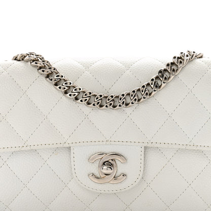 Chanel Caviar Quilted East West Flap Bijoux Chain White 8 of 13
