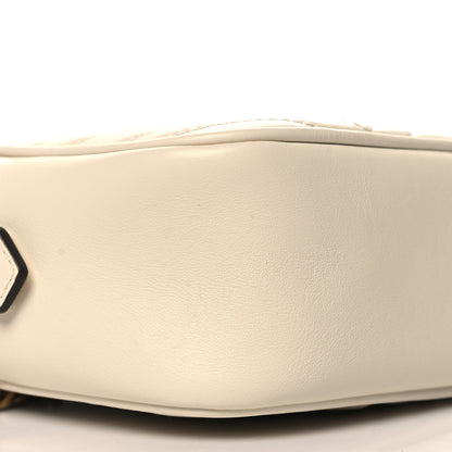 Gucci Calfskin Matelasse Small GG Marmont Chain Shoulder Bag White 9 of 10