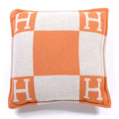 Hermes Wool Cashmere Avalon Pillow PM Ecru Potiron 2 of 3