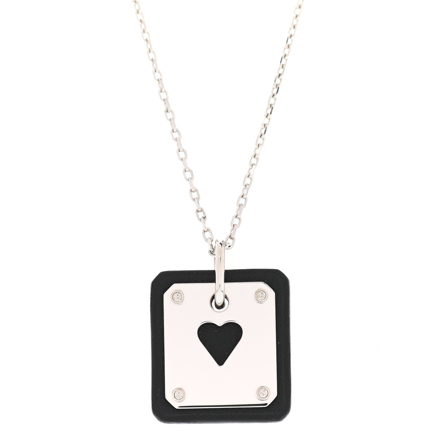 Palladium Plated Swift As De Coeur Necklace Black