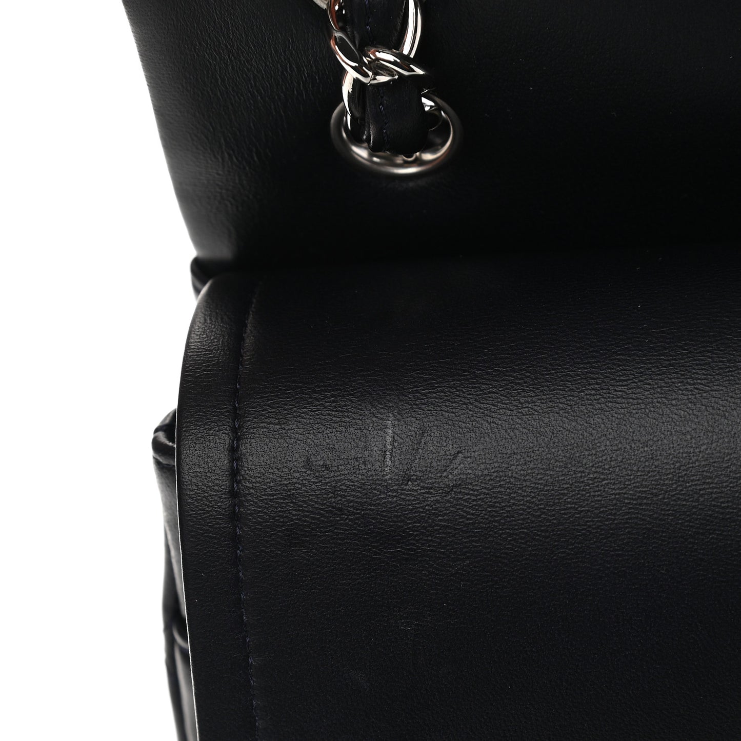 Lambskin Quilted Jumbo Double Flap Dark Blue