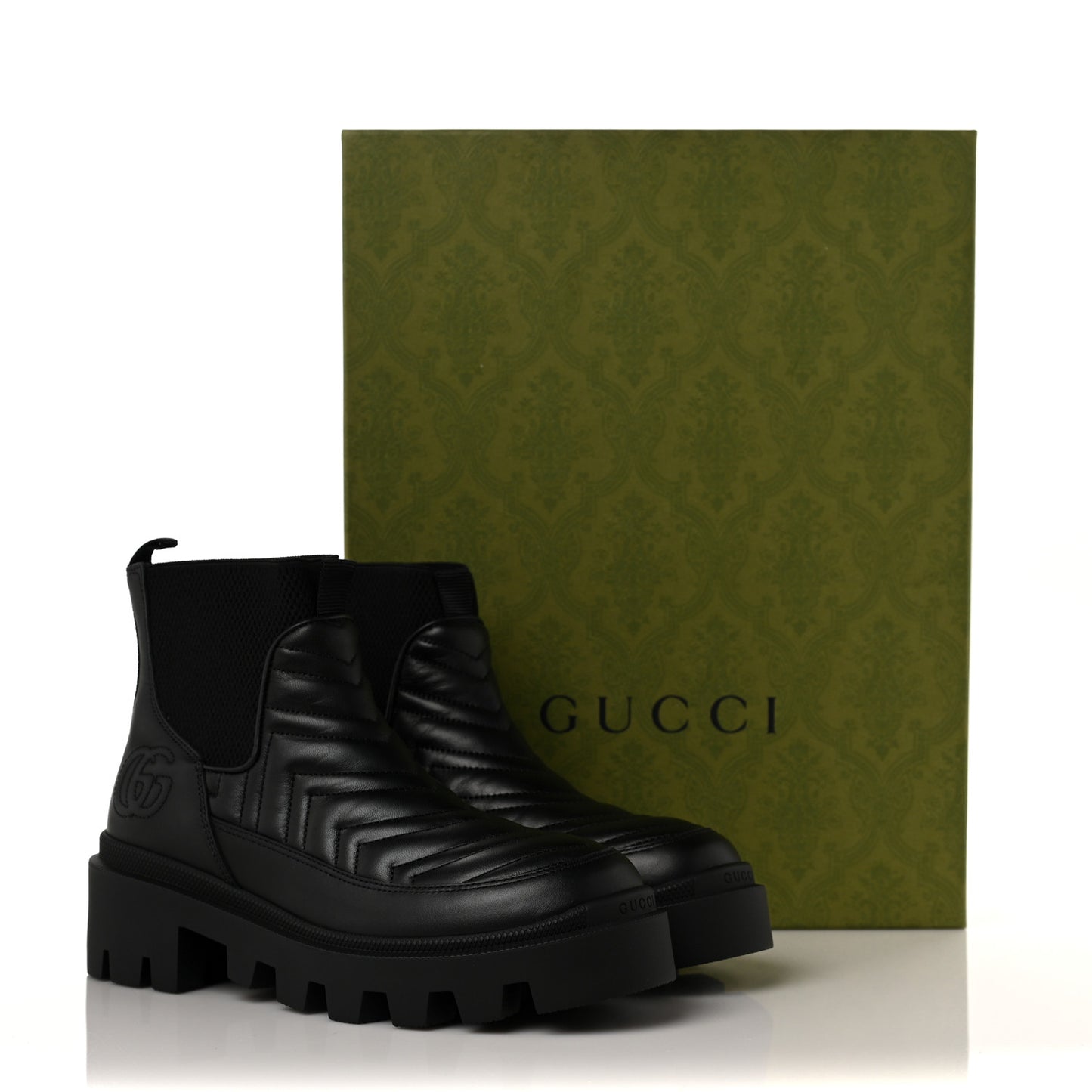 Calfskin Nappa Matelasse Frances Chelsea Boots 36 Black