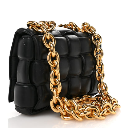 Bottega Veneta Lambskin Maxi Intreccio Padded Chain Cassette Crossbody Bag Black 3 of 11