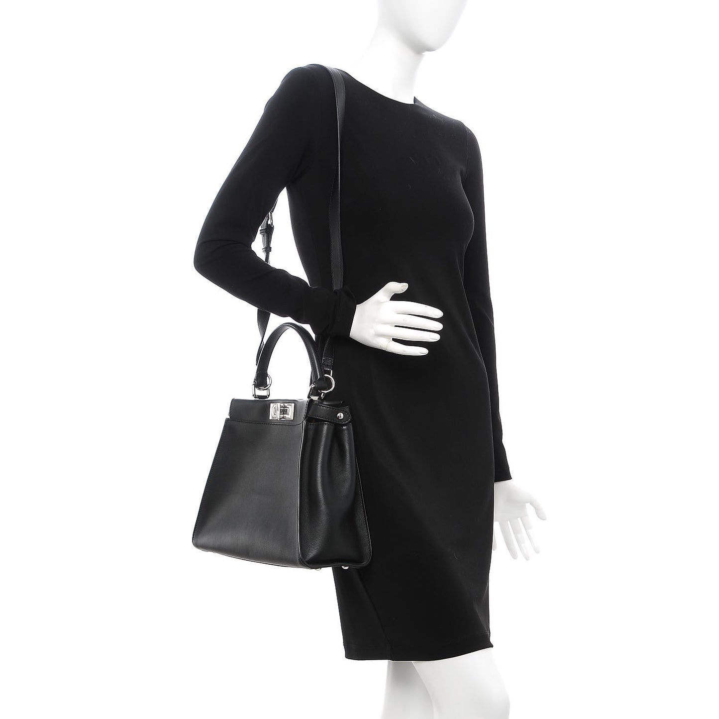 Vitello Seta Python Crocodile Monster Eyes Medium Peekaboo Iconic Satchel Black Girasole