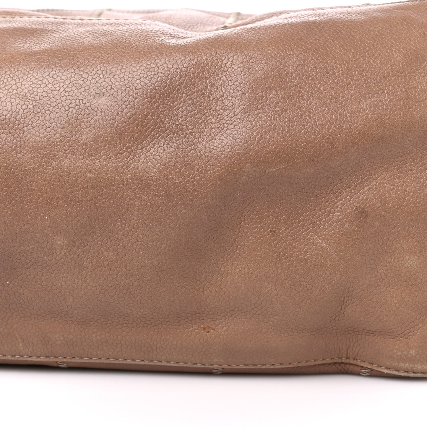 Calfskin Square Stitched Tassel Hobo Beige
