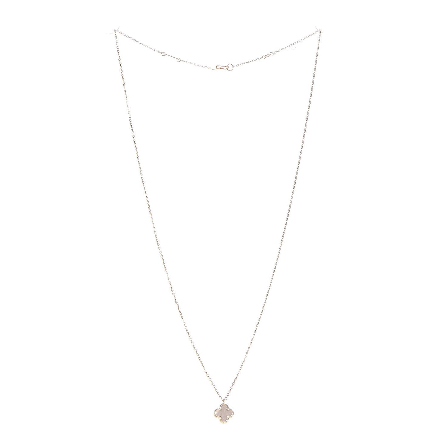 18K Yellow Gold Mother of Pearl Sweet Alhambra Pendant Necklace