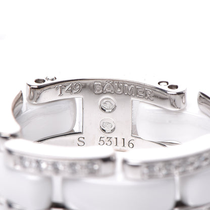 Chanel 18K White Gold Ceramic Diamond Medium Ultra Ring White 49 4.75 5 of 5