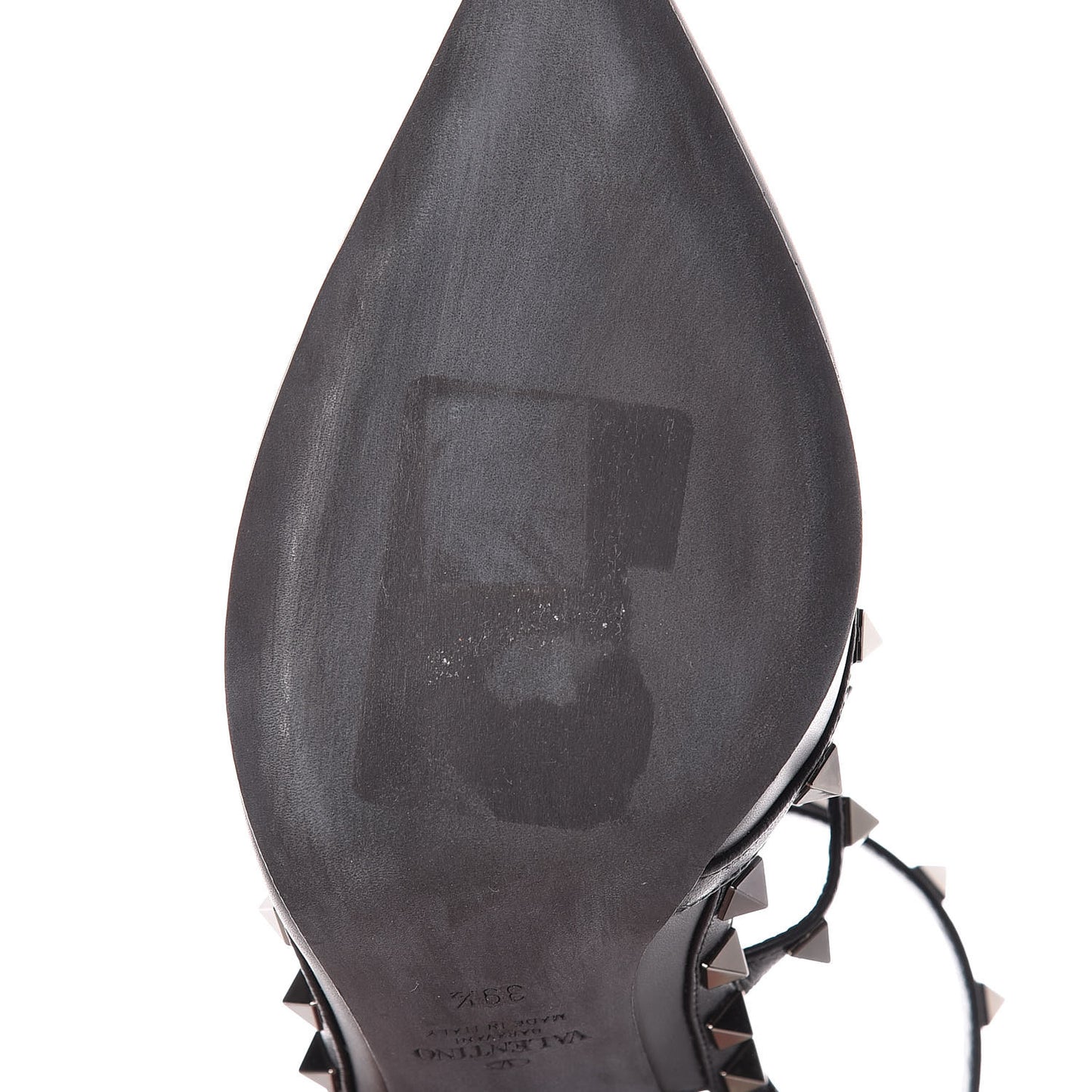 Calfskin Nappa Rockstud Ankle Strap 100mm Pumps 39.5 Black