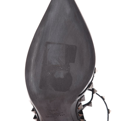 Valentino Garavani Calfskin Nappa Rockstud Ankle Strap 100mm Pumps 39.5 Black 9 of 12