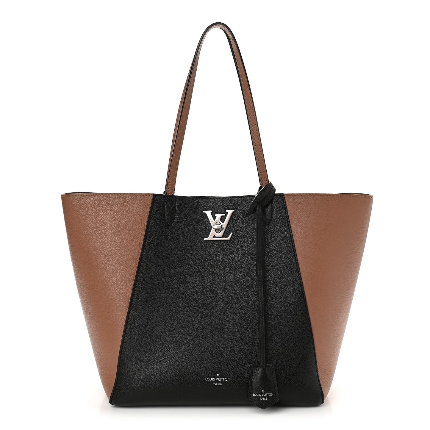 Calfskin Lockme Cabas Bois de Rose Black