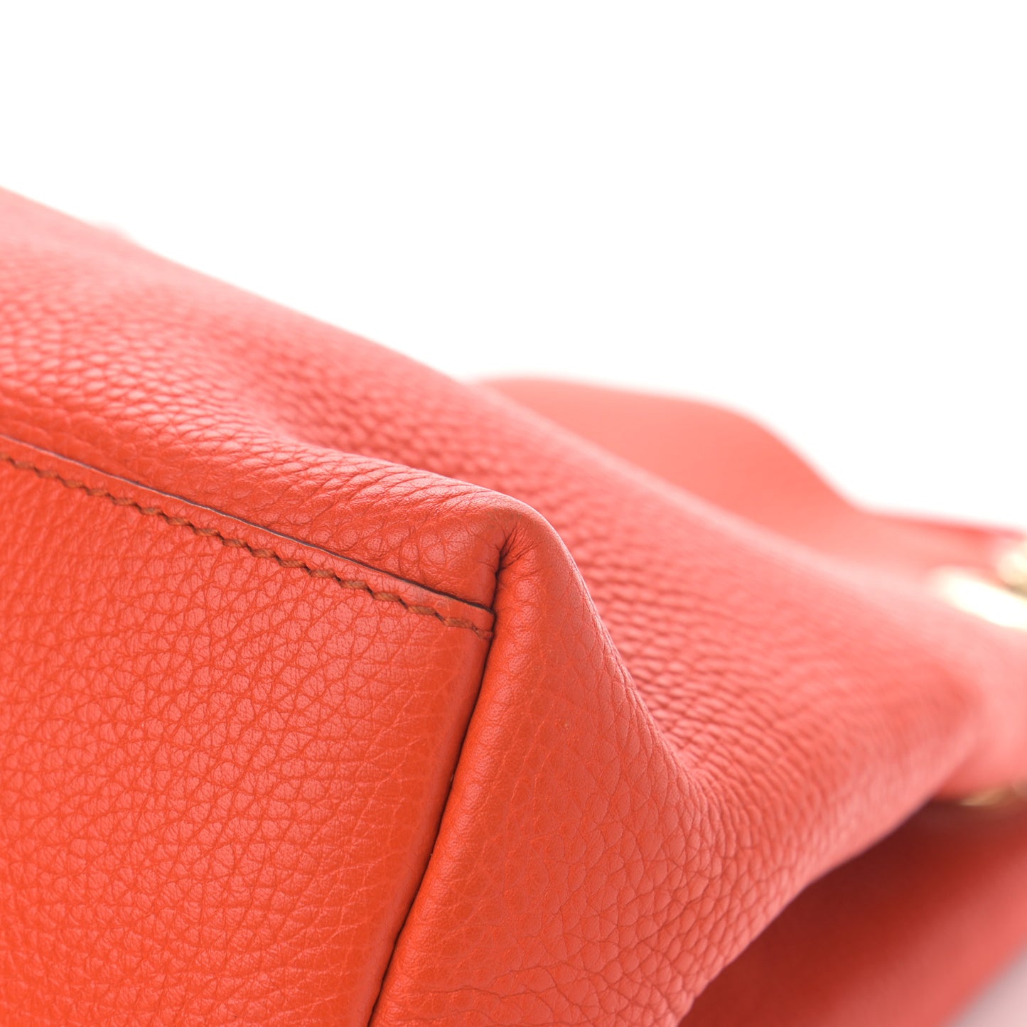 Pebbled Calfskin Medium Soho Chain Shoulder Bag Sun Orange