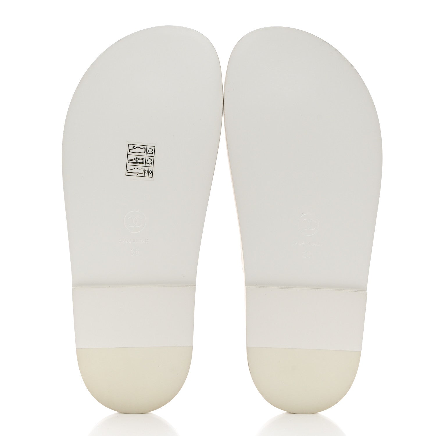 Chanel Lambskin Quilted Velcro Dad Chain CC Slide Sandals 36 White 5 of 9