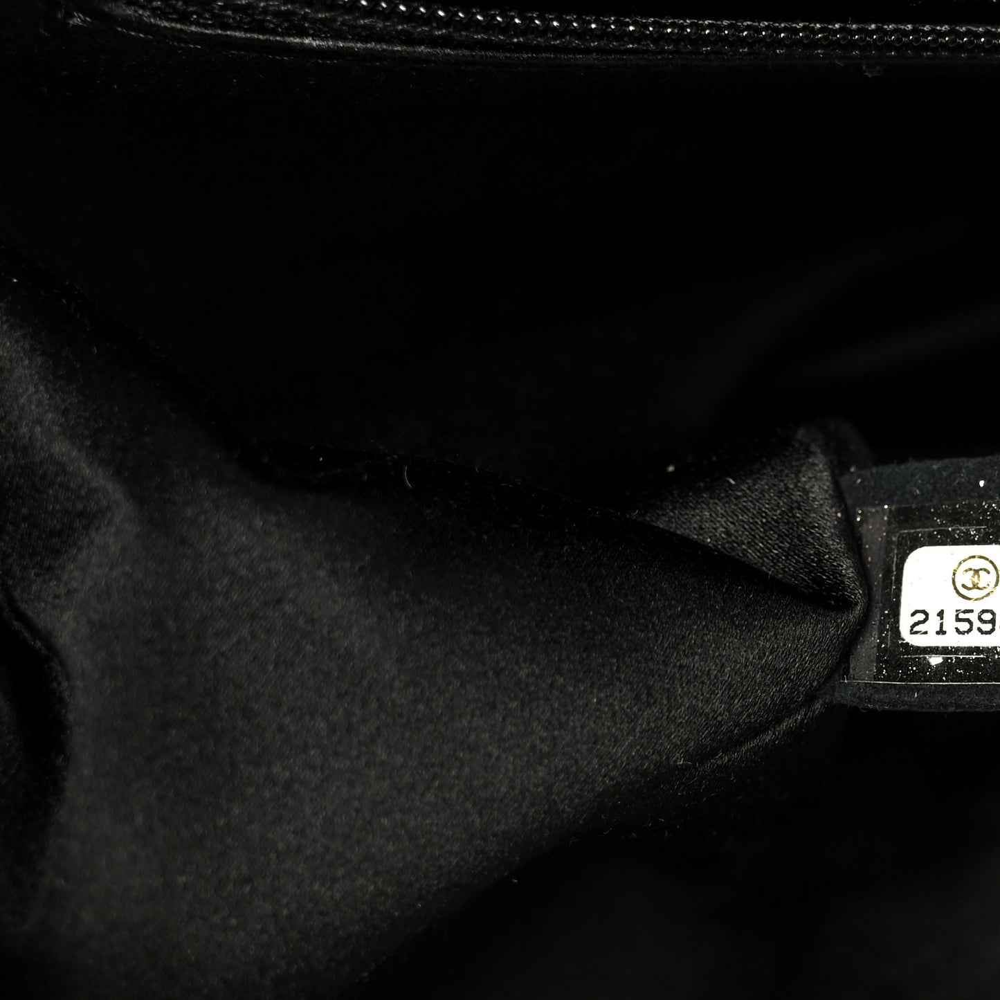 Satin Crystal Woven Clutch Black