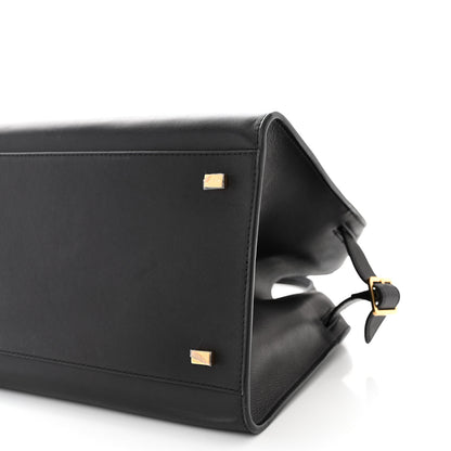The Row Polished Saddle Calfskin Soft Margaux 12 Black 9 of 9