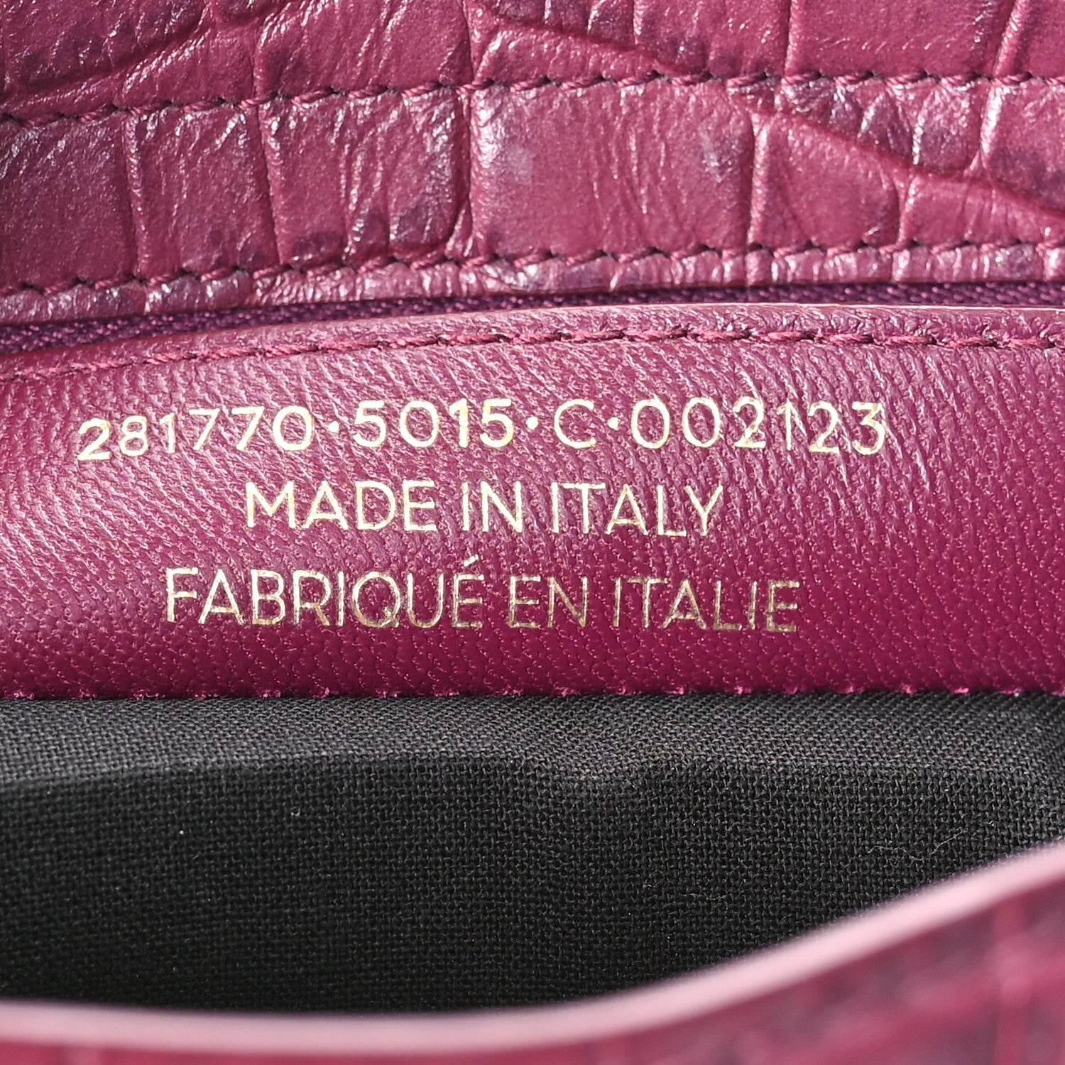 Balenciaga Calfskin Crocodile Embossed Gold Hardware City Violet Prune 8 of 14
