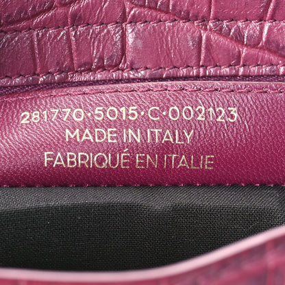 Balenciaga Calfskin Crocodile Embossed Gold Hardware City Violet Prune 8 of 14