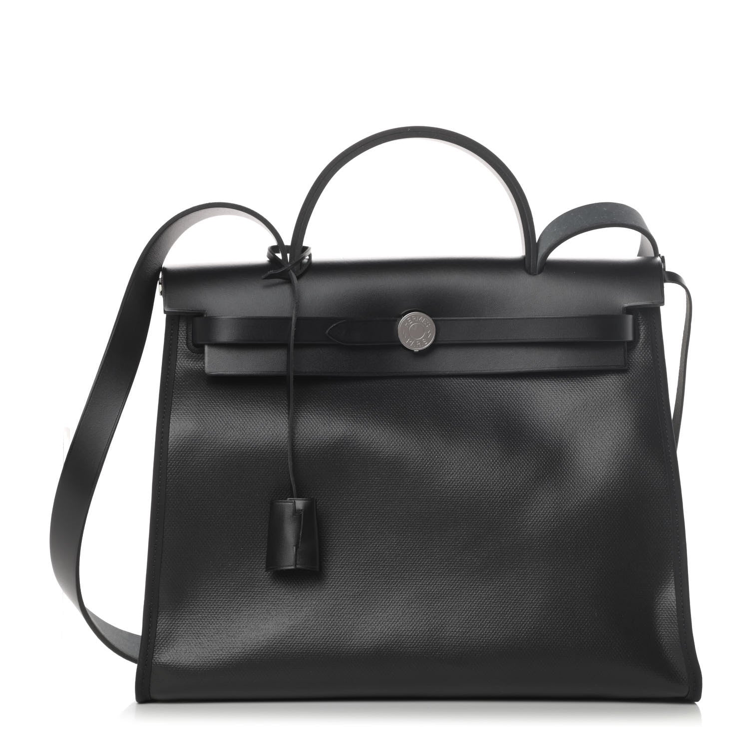 Hermes Toile H Berline Vache Hunter Herbag Zip PM 31 Black Ecru 3 of 13