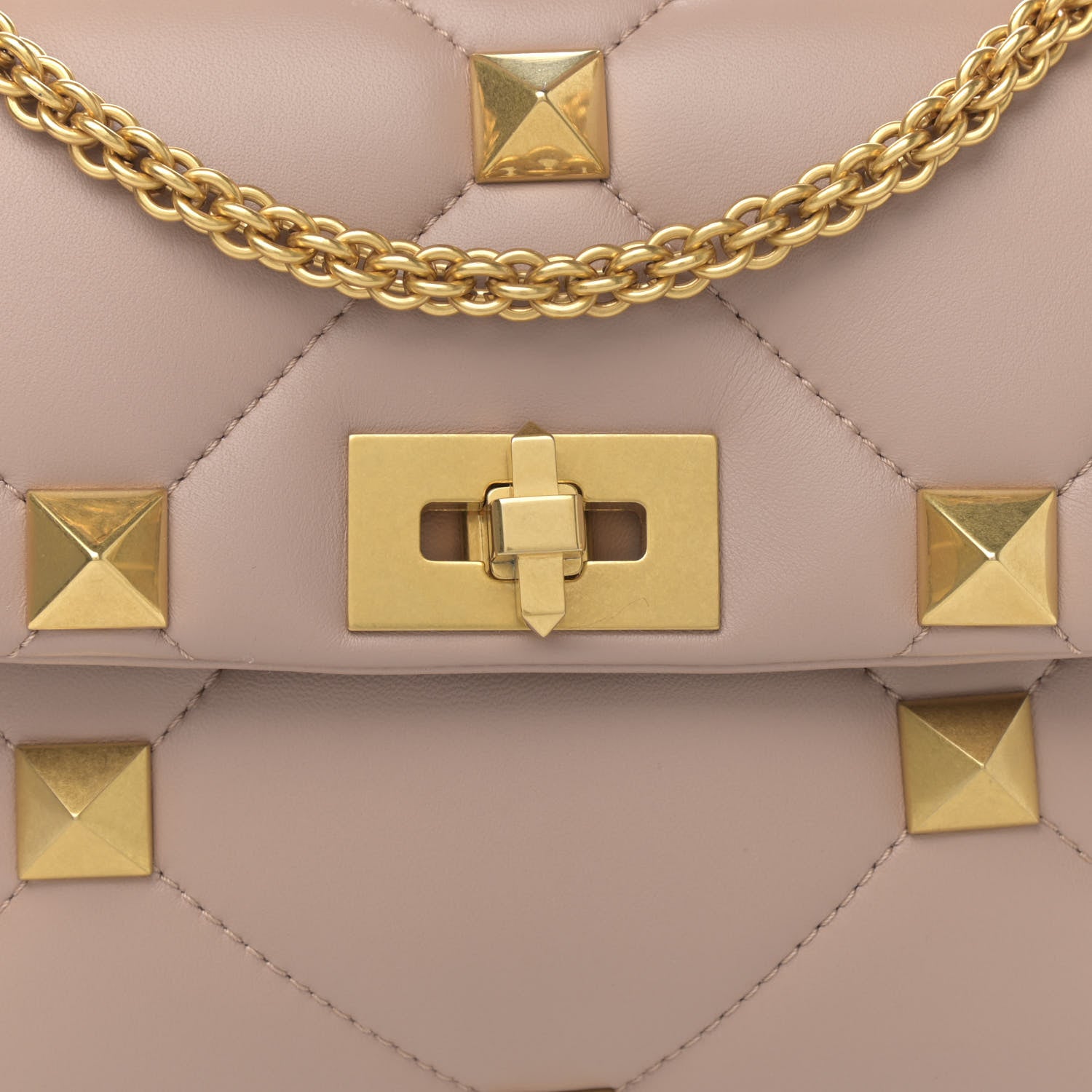 Valentino Garavani Nappa Large Roman Stud Shoulder Bag Rose Cannelle 7 of 9