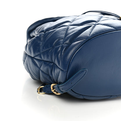 Salvatore Ferragamo Calfskin Quilted Giuliette Backpack Blue 9 of 10